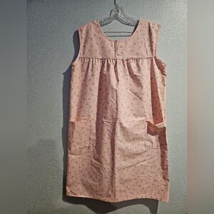 Vintage Village Inn Fashions House Dress/Nightgown Pink Floral L 18-20